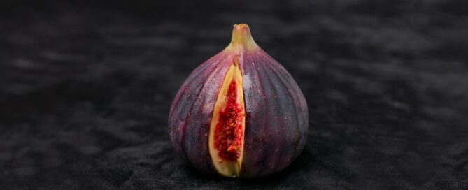 purple and white round fruit